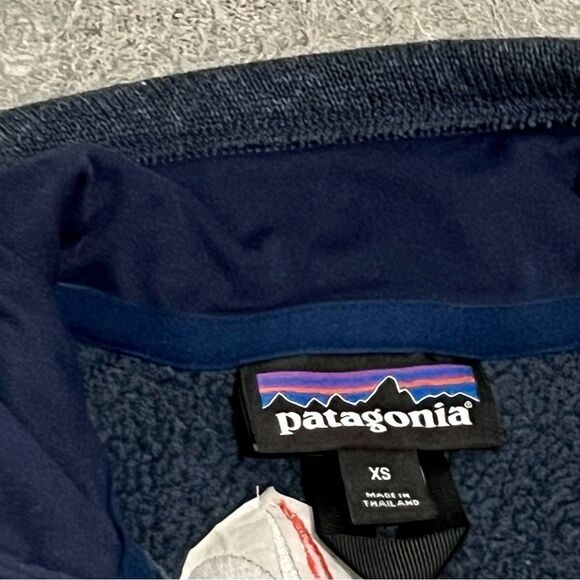 Patagonia Better Sweater 1/4 Zip Navy Blue  Slim Fit Wool Blend Health Logo XS - Picture 6 of 10